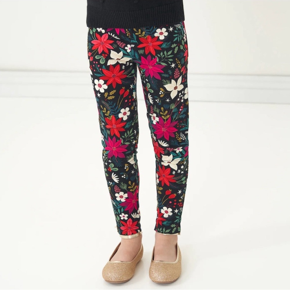 Little Sleepies Berry Merry Leggings sz 4